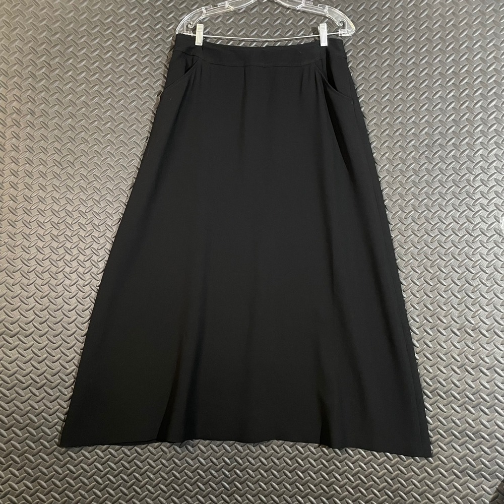 Jones New York Black Maxi Skirt Career Business Casual Pockets Formal Women's 12